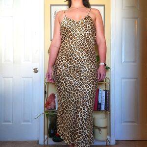 Vintage 100% Silk Bias Cut Midi Slip Dress